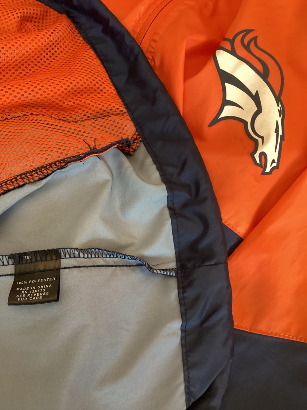 Denver Broncos Lightweight Windbreaker Rain Jacket NFL Team Apparel Extra-Large - Picture 9 of 10